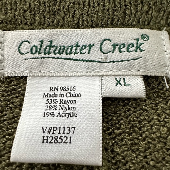 Coldwater Creek olive green Cardigan Size XL - Picture 3 of 3